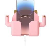 Genérico Wall Mount Phone Holder - Wall Mounted Tablet Holder | Wall Phone | Shower Phone | 4 Adhesive Wall Mount Phone | Lazy Mobile Phone Stand | Strong Adhesion Charging Phone Stand