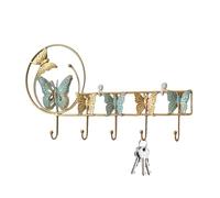 Genérico Wall Mounted Coat Hooks - Butterfly Iron Art Clothes Key Towel Rack Organizer | Bedroom Hook Decoration Non-Punching for Robe Towels Hat