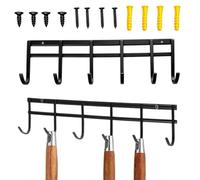Genérico Wall Mounted Coat Rack 2 Pack 6 Hook Metal Coat Hat Towel Holder