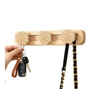 Genérico Wall Mounted Coat Rack - Wooden Hook Organizer for Entryway Storage | Solid Wood Base with Sliding Metal Hooks, Space Saving Hanging System, Jacket Towel Bag Holder for Home Door Use