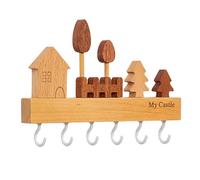 Genérico Wall Mounted Key Racks | Wood Towels Hooks for Wall,Decorative Robe Hooks Hanger for Lobby, Bedroom, Kitchen, Bathroom, Toilet, Apartment