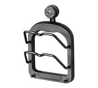 Genérico Wall-Mounted Pot and Pan Rack - 2-Tier Suction Cup Holder | Kitchen Lid Organizer for Cabinets Counters Doors Indoor Home Cooking Storage Efficient Space-Saving Accessory