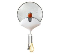 Genérico Wall Mounted Pot Lid Holder - No Drill ABS Kitchen Organizer With Removable Drip Tray Hooks 9.4x20.7x23.5cm Storage Rack For Pot Lids Cutting Boards Peelers - Space Saving Accessory