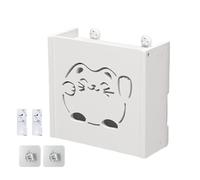 Genérico Wall Mounted Rack,Fortune Cat Hollow Hider - Space-Saving, Cute WiFi Organizer for Home, Living Room, Dormitory Installation Process