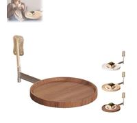 Genérico Wall Mounted Round Table, 180° Rotating Floating Shelf, Suitable For Office, Bedroom, White, Black, Walnut Wood Colour, Placement of Computers, Mobile Phones, Coffee, Desserts (Walnut)