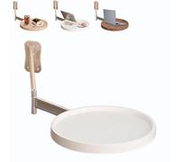 Genérico Wall Mounted Round Table, Floating Round Table For Wall, Floating Bedside Tables, 180° Rotation Foldable Coffee Modern Small Desks, Ideal Space-Saving Coffee Tables (White)