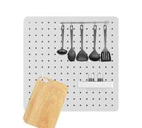 Genérico Wall Pegboard - Desk Wall Organizer Storage Peg Board | Space-Saving Storage Panels | for Living Room Craft Room Study Office Students Kitchen Kids, 40x40cm Carbon Steel