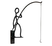 Genérico Wall Plant Holder Indoor - Heavy Duty Iron Fisherman Style Hook, Decorative Wrought Metal Flower Pot Hanger Bracket, Rustic Farmhouse Hanging Planter Display Mount Rack, Vintage Home Decor
