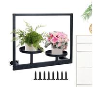 Genérico Wall Plant Shelf, Metal Flower Pot Rack, 17.72x13.98 Inches Space Saving Design Rust Resistant, Plant Holder for Living Room, Balcony, Patio, Greenhouse and Bedroom