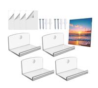 Generico Wall Record Holder,4 Piece Acrylic Organizer Stand,6.35x4.3x3.5cm Easy To Apply Record Wall Display - Convenient For Living Room Bedroom Album Collectibles Picture Comic Book Kids Bookshelf