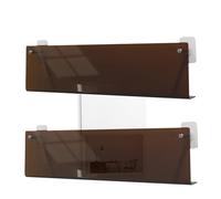 Genérico Wall Record Holder - Acrylic Material 40cm Length, Acrylic Shelf Display, 2-Piece Set | Clear Organizer Rack, No Drill Mount, Modern Storage Solution For Living Room, Bedroom, Apartment