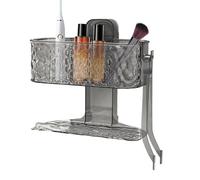 Genérico Wall Shelf, Double Layer Organizer Rack, Multipurpose Water Resistant, Holder Suction Cup for Kitchen, Dining Room, 8.39x4.09x8.03 Inches, Pet, Abs, TPU, Transparent