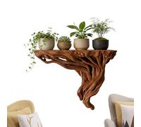 Genérico Wall Shelves - 7.09x3.35x5.51 Inch Rustic Tree Root Corner Floating Shelf, Wall Mount Storage Rack For Books, Photos & Flower Pots, Bohemian Vintage Nature Inspired