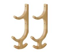 Genérico Wall Yoga Mat Holder, 1 Pair Wooden Rack with 4 Hooks, Wall Mount Storage for Yoga Mats, Fitness Hoop Resistance Band Jump Ropes, Home Gym Living Room Bedroom Organization