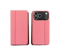 Genérico Wallet Case For iPhone13 Pro Imitation Leather Card Slots Magnetic Kickstand Shockproof Flip Folio Protective Cover Pink