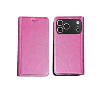 Genérico Wallet Case For iPhone14 Pro Imitation Leather Card Slots Magnetic Kickstand Shockproof Flip Folio Protective For Raindrop Patterns Cover Pink