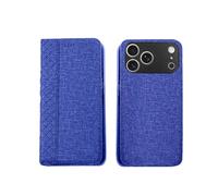 Genérico Wallet Case For iPhone15 Imitation Leather Card Slots Magnetic Kickstand Shockproof Flip Folio Protective Cover Blue