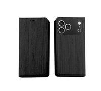 Genérico Wallet Case For iPhone15 Pro MAX Imitation Leather Card Slots Magnetic Kickstand Shockproof Flip Folio Protective For Tree Grain Cover Black