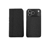 Genérico Wallet Case For iPhone17 Pro Imitation Leather Card Slots Magnetic Kickstand Shockproof Flip Folio Protective Cover Black