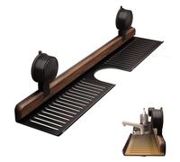 Genérico Walnut Bathroom Kitchen Suction Cup Shelf, Suction Cup Bathroom Sink Shelf Over Faucet. Removable Sink Faucet Organizers (Black,50CM)