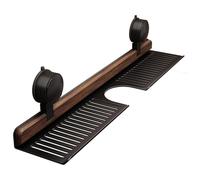 Genérico Walnut Bathroom Kitchen Suction Cup Shelf, Wall Mounted Sink Organizer, Wood Faucet Storage Rack, Removable Sink Faucet Organizers(50Cm Long)