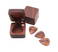 Genérico Walnut Pick Holder Box, Square Wooden Storage Case, Portable Display Resest, Durable Pick Organizer for Músicos, Guitar Accessories, Acústica, Bass Picks, 1.57x1.65x1.14 pulgadas, multicolor