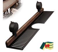 Genérico Walnut Suction Cup Bathroom Shelf, Faucet Organizer Rack for Bathroom, No Drill Faucet Organizer Shelf, for Toiletries, Bottles and Small Accessories (40CM,Black)