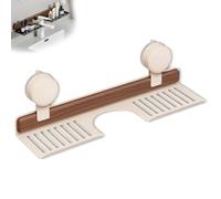 Genérico Walnut Suction Cup Bathroom Shelf, Faucet Organizer Rack For Bathroom, Room Sink Shelf Over Faucet For Countertop (White,M:20.7 × 5.9 × 2.36 in)