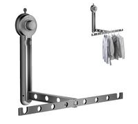 Genérico Wand-Kleiderständer, Wäscheständer Für Die Wand, Reise-Kleiderbügel Mit Saugnapf - Kleine Räume, Kein Lochen, Schrankorganisation, Kleiderbügel Für Schlafsaal, Balkon