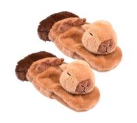 Genérico Warm Capybara Snow Gloves - Anime Plush Animal Mittens For Women | Thermal Ski and Snowboard Gloves | Cozy Winter Accessories For Cold Weather, and Outdoor Activities
