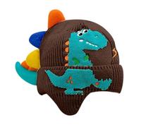 Genérico Warm Cartoon Dinosaur Knit Hat For Kids - Baby & Toddler Winter Beanie with Ear Flaps, Windproof Cozy Dinosaur Hat For Boys & Girls, Cute Knitted Cap Fõr School, Camping & Outdoor Play