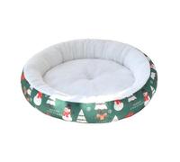 Generico Warm Cat Mat - Cloth & Cotton, 50 x 50 x 8.8 cm Round Calming Sofa | Anti-Slip Plush Pet Bed, Christmas Comfort Cushion For Cats, Puppies, Home, Dorm, Apartment, Living Room, Balcony