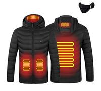 Genérico Warmzee Heated Jacket, Self-Heating Jacket for Women Men, 4 Heating Zones & 3 Adjustable Heat Levels,Washable (Black,S)