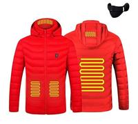 Genérico Warmzee Heated Jacket, Self-Heating Jacket for Women Men, 4 Heating Zones & 3 Adjustable Heat Levels,Washable (Red,3XL)