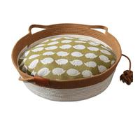 Genérico Washable Pet Sleeping Bed, Scratch-Resistant Woven Nest Mat, Cotton Removable Cushion, Soft Weaving Pad for Outdoor, Bedside, Offices, Room 13.78x13.78x5.12 Inch