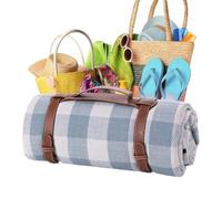 Genérico Wasserdichte Picknickdecke,2 x 1,5 m, mit Trageriemen aus PU-Leder, tragbar,Outdoor Camping Spielmatte - für Party, Park,Für Outdoor-Enthusiasten entwickelt, bietet Die faltbare Campingmatte
