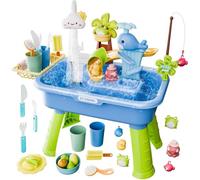 Genérico Wassertisch Für Kinder | Sinneserlebnis-Spielset | 4-in-1-Spielwaschbecken Mit Fließendem Wasser Und Pumpe | Für Und Mädchen Von 4-8 Jahren | Ideal Den Sommer Im Freien