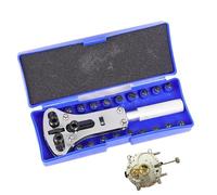 Genérico Watch Case Back Opener Tool | 5.4 Inch, Steel, Blue Box | 3 Jaw Adjustable, Universal Wrench | Repair Kit For Screw Down Covers, Horology Equipment For Watchmakers Hobbyists