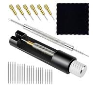 Genérico Watch Link Removal Tool, Portable Bracelet Adjustment Kit, Precision Watch Band Repair Set, Stainless Steel Pin Removal Tool with Cleaning Cloth for Repair Shops 2.56x0.55in
