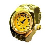 Genérico Watch Ring, Vintage Novelty Finger Watch, 1.81in Stylish Accessory, Classic Analog Clock, Round Finger Timepiece for Women Men, Unique Fashion Jewelry, Gold