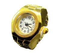 Genérico Watch Ring, Vintage Novelty Finger Watch, 1.81in Stylish Accessory, Classic Analog Clock, Round Finger Timepiece for Women Men, Unique Fashion Jewelry, Gold