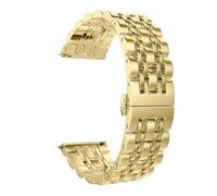 Genérico Watchband 18mm 20mm 22mm Metal Strap Bracelet For Galaxy Watch 7 6 5 4 40 44mm 4 GT Bracelet Band(C-Golden,20MM)