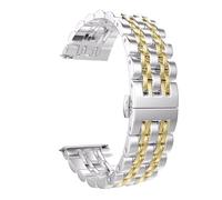 Genérico Watchband 18mm 20mm 22mm Metal Strap Bracelet For Galaxy Watch 7 6 5 4 40 44mm 4 GT Bracelet Band(C-Silvery Golden,20MM)