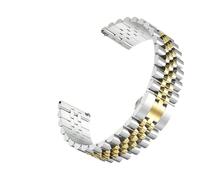 Genérico Watchband 18mm 20mm 22mm Metal Strap Bracelet For Galaxy Watch 7 6 5 4 40 44mm 4 GT Bracelet Band(B-Silvery Golden,22MM)