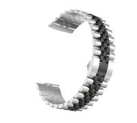 Genérico Watchband 18mm 20mm 22mm Metal Strap Bracelet For Galaxy Watch 7 6 5 4 40 44mm 4 GT Bracelet Band(B-Silvery Black,22MM)