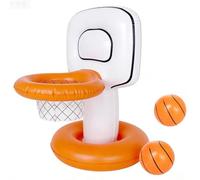 Genérico Water Basketball Game, Floating Hoop Raft, Inflatable Net with Fun Activity, Pool Toy with Strong Material, 11.81 Inches Sports Essentials, Top Basketball Hoop for Beach Resort Vacation