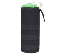Generico Water Bottle Holder Bag, Water Bottled Carrier Bags, Drinking Bottle Bag, Water Bottle Sleeve for Hiking, Travelling, Camping, Adjustable Strap, Black and Khaki, Portable Design, Negro ,