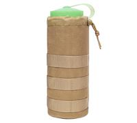 Genérico Water Bottle Holder Bag, Water Bottled Carrier Bags, Drinking Bottle Bag, Water Bottle Sleeve for Hiking, Travelling, Camping, Adjustable Strap, Black and Khaki, Portable Design