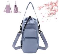 Genérico Water Bottle Shoulder Bag - The Ultimate Outdoor Companion, Hands-Free Crossbody Bottle Holder, Adjustable Strap&Pockets (Blue)