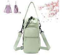 Genérico Water Bottle Shoulder Bag - The Ultimate Outdoor Companion, Hands-Free Crossbody Bottle Holder, Adjustable Strap&Pockets (Green)